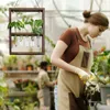 Vasi Piante sospese a parete Provetta Bocciolo di fiori Terrario in vetro Cornice in legno con 5 decorazioni per matrimoni da giardino domestico