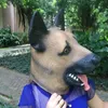 Party Masks Halloween German Shepherd Latex Dog Head Animal Mask Full Face vuxen mask Masquerade Fancy Dress Cosplay Costume Props 230625