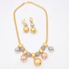 Necklace Earrings Set Style High Quality Ltaly 750 Gold 3color Jewelry For Women African Beads Jewlery Fashion Earring