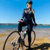 サイクリングの服はXAMAサイクルリトルモンキー春秋の女性の長袖の長袖トライアスロンスーツワンピースロードバイクHKD230625