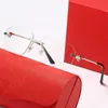 Wholesale of new frameless for men and women sunglasses trend metal Fried Dough Twists leg optical glasses