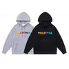 Trap Star Tracksuit Men Hoodie Two Piece Set Classic Models Rainbow Gradient Letters Towel Embroidery Padded Hooded Sweatshirt With Long Pant Track Jogger Suit