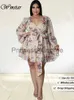 Casual Dresses Wmstar Plus Size 5xl Dresses Women Sexig Party Flower Print Mini Dress Loose Elegant Cute Outfits 2023 Wholesale Dropshipping X0625