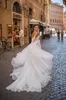 Berta A Line Trouwjurken voor bruid Sweetheart Kanten Mouwen Trouwjurk vestidos de novia Dij Slit designer bruidsjurken