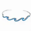 Chaîne vague bleu opale bracelet jonc pour femmes mode été plage bijoux 230621