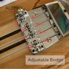 5 pezzi Neck Thru Body Cherry Sunburst Basso elettrico a 4 corde Ponte regolabile Disponibile Rilegatura a scacchiera