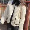 Trench da donna stile coreano giacca imbottita con motivo a rombi allentati tutto-fiammifero cappotto da donna a maniche lunghe autunno inverno camicette da donna