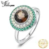 Cluster Rings JewelryPalace Arrival Avocado 2.2ct Natural Smoky Quartz 925 Sterling Silver Cocktail Ring For Woman Girl Fashion Fine Gift