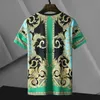 Męskie koszulki marka mody Labable Tshirt Men luksus barokowe t-koszule Goic 3d Golden Flower Royal Men Cloes 2021 Summer Casual Tops TEE J230625