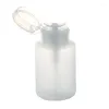 Storage Bottles 2023 -2X 150Ml Nail Art Makeup Polish Plastic Pump Dispenser Bottle Remover White