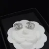 2023 Marka Klasik Kristal CC Küpe Yüksek Kalite S925 Gümüş İğne Çevre Koruma Kadınlar için Beyaz Bakır Tasarımcı Küpe Lüks küpe Takı