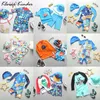 Baby Swimsuit Cartoon Print Toddler Infant Bathing Suit Long Sleeves Boys Swimwear UPF50 UV Protection Beach Pool Swimming Wear L230625