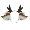 Party Supplies Lolita Hair Hoop Plush Deer Ear Antler Headband Cosplay Prop Band Headdress Dress Up Kawaii Accessory