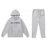 Trapstar Tracksuit Two Piece Set Men Cotton Svart och grå handduk broderade vadderade hoodies med svettbyxor Designer Track Suit