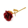 Dekorativa blommor Simulering Flower Gold Folie Rose Color Gift Fake Carnation Wedding Supplies Happy Valentine's Day Party Decor