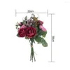 Decoratieve Bloemen 1 Bos Kunstbloem Realistische Bruiloft Simulatie Hortensia Boeket Home Decor Nep Benodigdheden