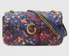 Designer nieuwste handtas ketting crossbody tas vrouwen afdrukken bloemen en planten Patroon schoudertassen marmont luxe vintage messenger bag