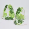 Storage Bags Tropical Plants Cotton Linen Fabric Dust Cloth Bag Clothes Socks/underwear Shoes Receive Home Sundry Kids Toy