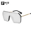 18% OFF Wholesale of sunglasses New One Trend Large Frame Metal Ocean Piece Sunglasses Windshields