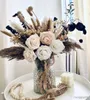 Getrocknete Blumen, 100 Stück, künstliche Rosen-Blumenarrangements für Heimdekoration, natürliches Gras für Tisch, florale Mittelstücke R230626