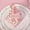 20Pc Fleur De Cerisier Rose Boîte De Bonbons De Mariage Chocolat Boîte D'emballage De Bonbons Boîte De Cadeau De Mariage Fête D'anniversaire Événement Décor Baby Shower Gift
