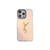 جراب هاتف محمول مصمم على الموضة بعلامة تجارية فاخرة الحد الأدنى من Apple 14promax جرابات هاتف ليزر على الوجهين Xsmax غطاء أكريليك شامل