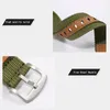 Titta på band Peiyi Waterproof Nylon Watchband 20 22mm Black Green Strap With Pin Buckle For Sport Canvas Chain Deli22