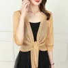 Women's Knits Summer Cardigan Ladies Sexy Thin Sunscreen Short Jacket Leng Dress Coat Type Shawl