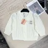 Kvinnors t-shirt designer 23SS Summer Women Tee Knits T Shirts Tops With Crystal Letter Pärlor Girls Vintage Crop Runway Stretch Cardigan Shirt Sweaters 504e