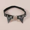 Sexy Elastic Leather Women Gothic Thigh Belt Leg Anklet Punk Goth Harajuku Black Triangle Heart Thigh Garter