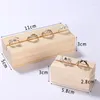 Jewelry Pouches 1 Piece Small/lager Solid Wood Ring Storage Display Stand Earrings Card Slot Holder Shelf Label Organizer Showcase