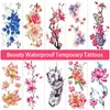 Temporäre Tattoos 100 stücke Großhandel Ärmel Frauen Mädchen Schönheit Körper Arm Kunst Schwarz Rose Blume Glitter Wasserdichte Tattoo Aufkleber 230621