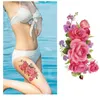 Tatuaggi temporanei 36 fogli 3D impermeabile rosa fiori tatuaggio rosso ragazza body art manica adesivi fai da te glitter bellezza esotica 230621