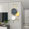 壁の時計インテリアリビングルームの装飾のための豪華な時計モダンメタルホームアート装飾