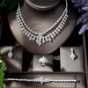 Necklace Earrings Set Fashion Charm Dubai Jewelry Nigerian Wedding African Beads Crystal Bridal Jewellery Ethiopian Parure 4pcs N-1225