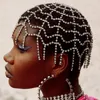 Pinces à cheveux Ethnique Creux Strass Multicouche Casque Tête Chaîne Bijoux De Mariage Pour Les Femmes De Luxe Cristal Front Gland Bandeau Chapeau