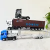 Druckguss-Modellauto 1/50, großes Druckguss-Legierungs-LKW-Kopfmodell, Container-LKW-Simulation, Zurückziehen, Ton, Lichttechnik, Transportfahrzeug, Jungenspielzeug, 230621