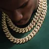 Necklaces 18MM Big heavy Miami cuban link chain necklace gold color micro pave 5A cz hip hop chains iced out bling jewelry