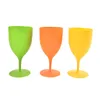 Wijnglazen 300ml Frosted Plastic Kleurrijke Wijnglazen Cocktail Champagne Goblet Voor Bar Party 6pcsset 230625