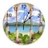 Настенные часы озеро луга лесные часы современный дизайн