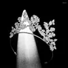 Haarspangen HG11592 Blätter Brautkrone Tiara Elegante Legierung Strass Hochzeit Kopfschmuck Prinzessin Haarteil Damen Accessoire