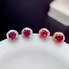 Stud Earrings Beautiful Simple 925 Silver Garnet For Women Jewelry 5x5 Mm Size Natural Gem Daily Wear Party Gift