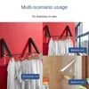 Hangers Racks Wall Mounted Folding Clothes Drying Rod Outdoor Balcony Invisible Space Aluminum Clothing Rack Home Bathroom Accessories 230625