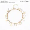 Bracelets à maillons Mode française Mini bijoux Cadeau quotidien pour femme Accessoires en forme de pentagramme Blanc Chaîne en œil du diable Délicat Charmant