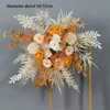 Gedroogde bloemen groot gras natuurlijke droge palm waaierbladeren kunstbloem rij arrangement bruiloft achtergrond muur decor hangende bloemen