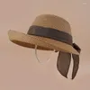 Berets słomy kapelusz męski i damski letni krem ​​przeciwsłoneczny duży brzegi wszystko mecz słońce słońce Koreański styl plażowy nadmorski top ha
