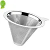 1pcs Stainless Steel Mesh Pour Over Cone Coffee Dripper Filter Tea Strainer Funnel Reusable Replacement Permanent Basket Filter