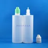 120 ML 100 peças Frascos conta-gotas de plástico LDPE com tampas de prova dupla semitransparente Vapor Squeezable combinar branco verde preto cor tampa Awan