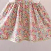 Robes de fille petites et moyennes filles mode ceinture florale princesse gilet une robe de ligne avec grand nœud papillon