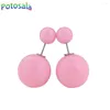 Boucles d'oreilles Potosala Acrylique Sphérique Simple Style Double Faces Bonbons Couleur Perle Femmes Mode Charme Bijoux 16mm